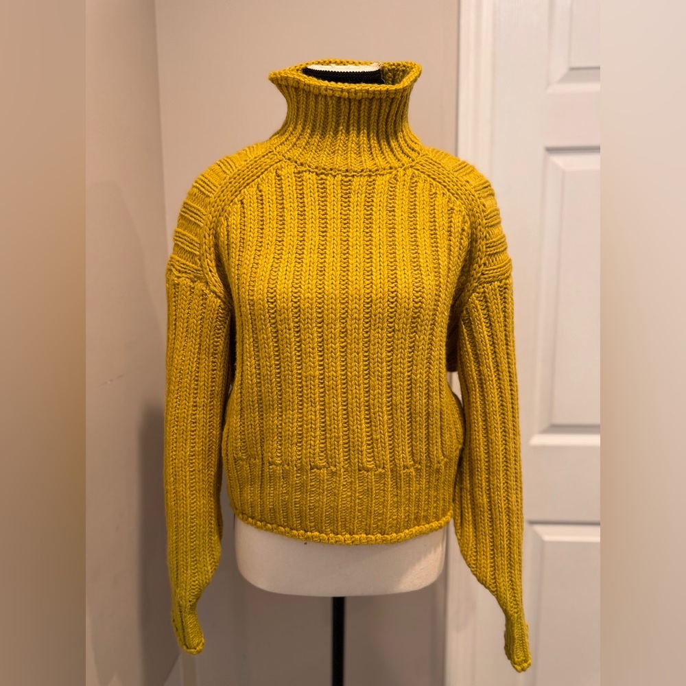NWT- H&M Mustard Yellow Turtleneck Sweater- Size Small
